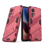 For Xiaomi Mi 12 Punk Armor 2 in 1 PC + TPU Shockproof Phone Case with Invisible Holder(Light Red)