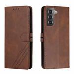 For Samsung Galaxy S22+ 5G Cow Texture Leather Phone Case(Brown)