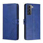 For Samsung Galaxy S22+ 5G Cow Texture Leather Phone Case(Blue)