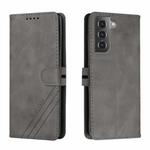 For Samsung Galaxy S22+ 5G Cow Texture Leather Phone Case(Grey)