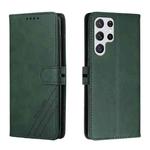 For Samsung Galaxy S22 Ultra 5G Cow Texture Leather Phone Case(Green)
