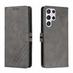 For Samsung Galaxy S22 Ultra 5G Cow Texture Leather Phone Case(Grey)