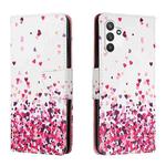 For Samsung Galaxy A13 4G Colored Drawing Leather Phone Case(Pink Heart)