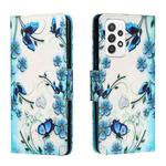 For Samsung Galaxy A33 5G Colored Drawing Leather Phone Case(Fantasy Butterfly)