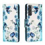 For Samsung Galaxy S22+ 5G Colored Drawing Leather Phone Case(Fantasy Butterfly)