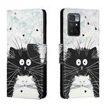 For Xiaomi Redmi Note 11 4G Colored Drawing Leather Phone Case(Black White Cat)