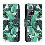 For Xiaomi Redmi Note 11 5G Colored Drawing Leather Phone Case(Banana Leaf)