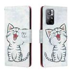 For Xiaomi Redmi Note 11 5G Colored Drawing Leather Phone Case(Red Mouth Cat)