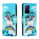 For Xiaomi Mi 11T Colored Drawing Leather Phone Case(Rainbow Horse)