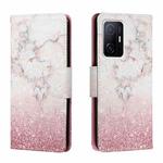 For Xiaomi Mi 11T Colored Drawing Leather Phone Case(Pink Marble)