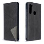 For Xiaomi Redmi Note 8T Rhombus Texture Horizontal Flip Magnetic Leather Case with Holder & Card Slots(Black)