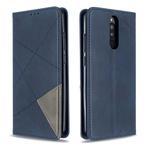 For Xiaomi Redmi 8 Rhombus Texture Horizontal Flip Magnetic Leather Case with Holder & Card Slots(Blue)