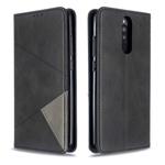For Xiaomi Redmi 8 Rhombus Texture Horizontal Flip Magnetic Leather Case with Holder & Card Slots(Black)