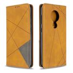 For Nokia 6.2 / 7.2 Rhombus Texture Horizontal Flip Magnetic Leather Case with Holder & Card Slots(Yellow)