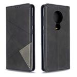 For Nokia 6.2 / 7.2 Rhombus Texture Horizontal Flip Magnetic Leather Case with Holder & Card Slots(Black)