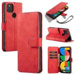For Google Pixel 5A 5G DG.MING Retro Oil Side Horizontal Flip Leather Case with Holder & Card Slots & Wallet(Red)