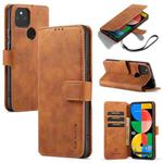 For Google Pixel 5A 5G DG.MING Retro Oil Side Horizontal Flip Leather Case with Holder & Card Slots & Wallet(Brown)