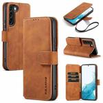 For Samsung Galaxy S22 DG.MING Retro Oil Side Horizontal Flip Leather Case with Holder & Card Slots & Wallet(Brown)