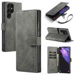 For Samsung Galaxy S22 Ultra DG.MING Retro Oil Side Horizontal Flip Leather Case with Holder & Card Slots & Wallet(Grey)