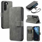 For Samsung Galaxy S22+ DG.MING Retro Oil Side Horizontal Flip Leather Case with Holder & Card Slots & Wallet(Grey)