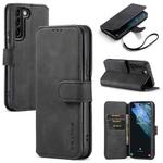 For Samsung Galaxy S22+ DG.MING Retro Oil Side Horizontal Flip Leather Case with Holder & Card Slots & Wallet(Black)