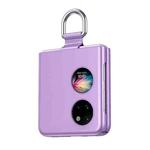 For Huawei P50 Pocket Ribbon Lanyard Skin Feel Phone Case(Purple)