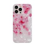 Shell Texture TPU Phone Case For iPhone 13(Pink Flower)