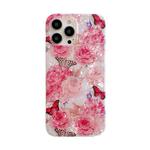 Shell Texture TPU Phone Case For iPhone 12 / 12 Pro(Butterfly Peony Pink)