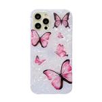 Shell Texture TPU Phone Case For iPhone 12 / 12 Pro(Pink Butterfly)