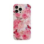 Shell Texture TPU Phone Case For iPhone 12 Pro Max(Butterfly Peony Pink)