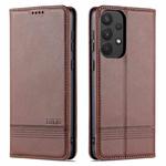 For Samsung Galaxy A53 5G AZNS Magnetic Calf Texture Horizontal Flip Leather Phone Case(Dark Brown)