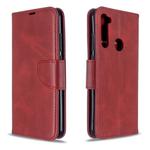 For Xiaomi Redmi Note 8T Retro Lambskin Texture Pure Color Horizontal Flip PU Leather Case with Holder & Card Slots & Wallet & Lanyard(Red)