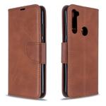 For Xiaomi Redmi Note 8T Retro Lambskin Texture Pure Color Horizontal Flip PU Leather Case with Holder & Card Slots & Wallet & Lanyard(Brown)