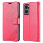 For OPPO Reno7 SE 5G AZNS Sheepskin Texture Flip Leather Phone Case(Red)