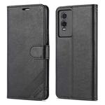 For vivo Y76s / Y74s AZNS Sheepskin Texture Flip Leather Phone Case(Black)