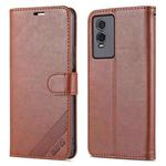 For vivo Y76s / Y74s AZNS Sheepskin Texture Flip Leather Phone Case(Brown)