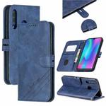 For Huawei Honor 10 Lite Stitching Style 2-Color Cow Texture Horizontal Flip PU Leather Case with Holder & Card Slot & Lanyard(Blue)