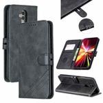 For Huawei Mate 20 Lite Stitching Style 2-Color Cow Texture Horizontal Flip PU Leather Case with Holder & Card Slot & Lanyard(Black)