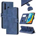 For Huawei P30 Pro Stitching Style 2-Color Cow Texture Horizontal Flip PU Leather Case with Holder & Card Slot & Lanyard(Blue)