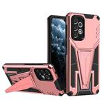 For Samsung Galaxy A33 5G Super V Armor PC + TPU Phone Case with Holder(Rose Gold)