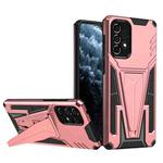 For Samsung Galaxy A73 Super V Armor PC + TPU Phone Case with Holder(Rose Gold)