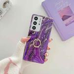 For Samsung Galaxy A13 TPU Soft Protective Phone Case with Ring Holder(Purple Gold Pink)
