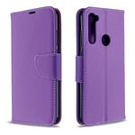 For Xiaomi Redmi Note 8T Litchi Texture Pure Color Horizontal Flip PU Leather Case with Holder & Card Slots & Wallet & Lanyard(Purple)