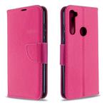 For Xiaomi Redmi Note 8T Litchi Texture Pure Color Horizontal Flip PU Leather Case with Holder & Card Slots & Wallet & Lanyard(Rose Red)