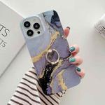 Ring Holder Glitter Marble Phone Case For iPhone 11 Pro(Twilight Black)
