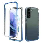 For Samsung Galaxy S22+ 5G Transparency Two-color Gradient PC+TPU Phone Case(Blue)