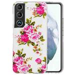 For Samsung Galaxy S22 5G Luminous TPU Protective Phone Case(Rose Flower)