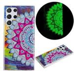 For Samsung Galaxy S22 Ultra 5G Luminous TPU Protective Phone Case(Half-flower)