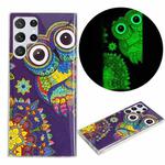 For Samsung Galaxy S22 Ultra 5G Luminous TPU Protective Phone Case(Blue Owl)