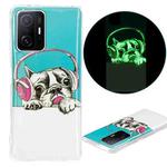 For Xiaomi 11T / 11T Pro Luminous TPU Protective Phone Case(Headset Dog)